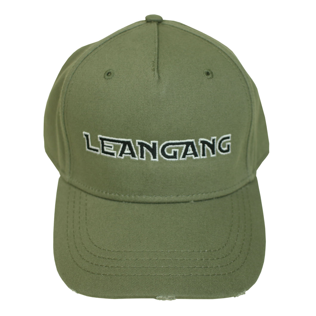 Distressed Lean Gang Cap Khaki Green